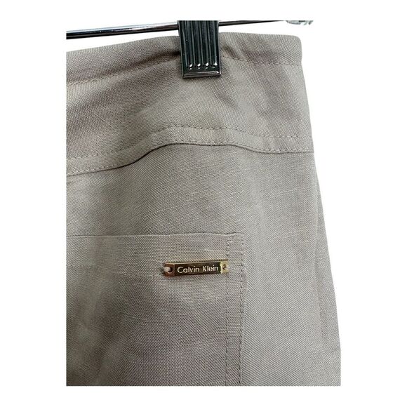 Calvin Klein Linen Cotton Drawstring Pants Beige Khaki size 4 - Picture 5 of 7